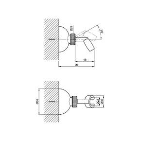 Тримач для лійки Lidz Niagara 111 LDNIA111CRM29476 Chrome, фото 2