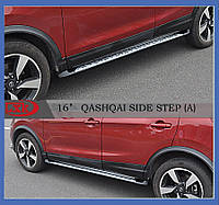 Боковые пороги Оригинал V1 (2 шт) Nissan Qashqai 2014 гг. TMR Боковые пороги Ниссан Кашкай