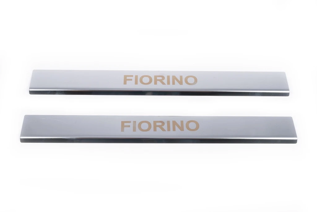 Накладки на пороги Carmos (2 шт, нерж.) Fiat Fiorino/Qubo 2008 гг. TMR Накладки на пороги Фиат Фиорино - Фиат - фото 1 - id-p1586266355