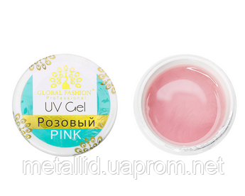 Гель для наращивания ногтей розовый, Global Fashion Pink 15 г