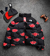 Куртка зимова в стилі The North Face червоний принт