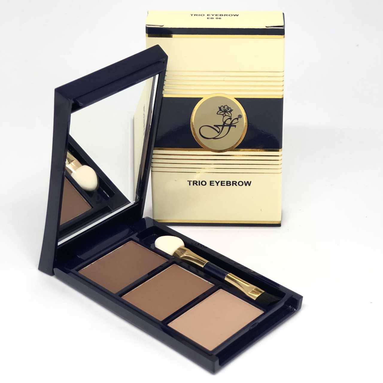 Тіні для брів компактні потрійні FFleur Trio Eyebrow EB-06 №01, фото 1