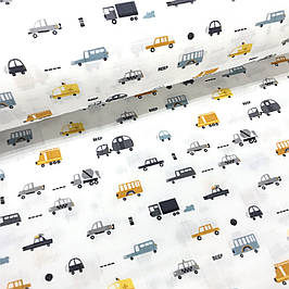 Муслін з транспортом, космос, повітряні кулі, морський принт