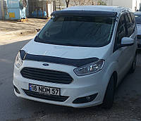 Козырек на лобовое стекло (черный глянец, 5мм) Ford Courier 2014 гг. TMR Спойлера Форд Курьер