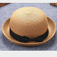 Женская соломенная шляпа коричневая