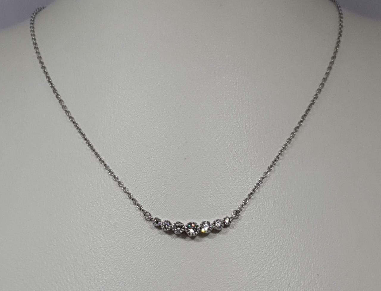 Срібне кольє з фіанітами. Артикул 51011939095