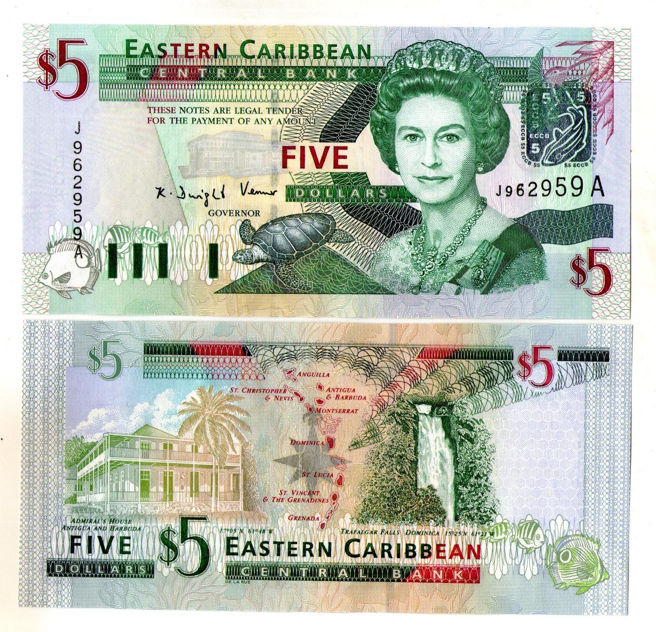 Антигка та Барбуда Східні Кариби 5 доларів 2003 р. UNC No566, фото 1