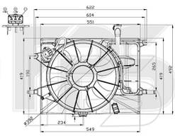 Дифузор з вентилятором радіатора D 385 лопатей 7;130 W Роз'єм-Квадратний Hyundai Elantra, I30
Kia Ceed
