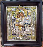 Ікона у срібній різі Почаївська Божа Матір 40*35 см, фото 4