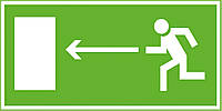 E 03 Направление к выходу слева. Эвакуационные знаки