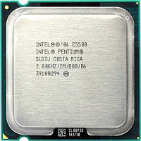 Б/У, Процессор, Intel Pentium E5500, s775, 2 ядра, 2.8 гГц