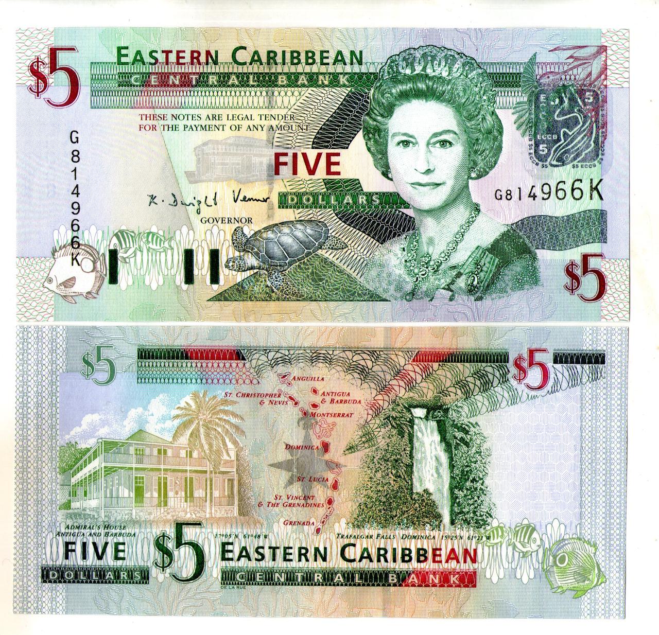 Сент - Кітс Східні Кариби 5 доларів 2003 р. UNC No564, фото 1