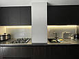 Скляний однотонний фартух на стіну кухню / Скиналі сірого кольору, фото 2
