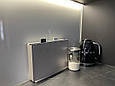 Скляний однотонний фартух на стіну кухню / Скиналі сірого кольору, фото 3