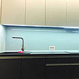 Скляний фартух на робочу зону кухні / Біле пофарбоване скіналі, фото 2