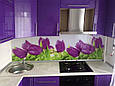 Панель для обробки стіни кухні / Скинали зі скла Тюльпани, фото 2