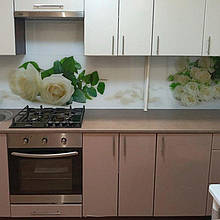 Стінова скляна панель для кухні / Скинали з квітами