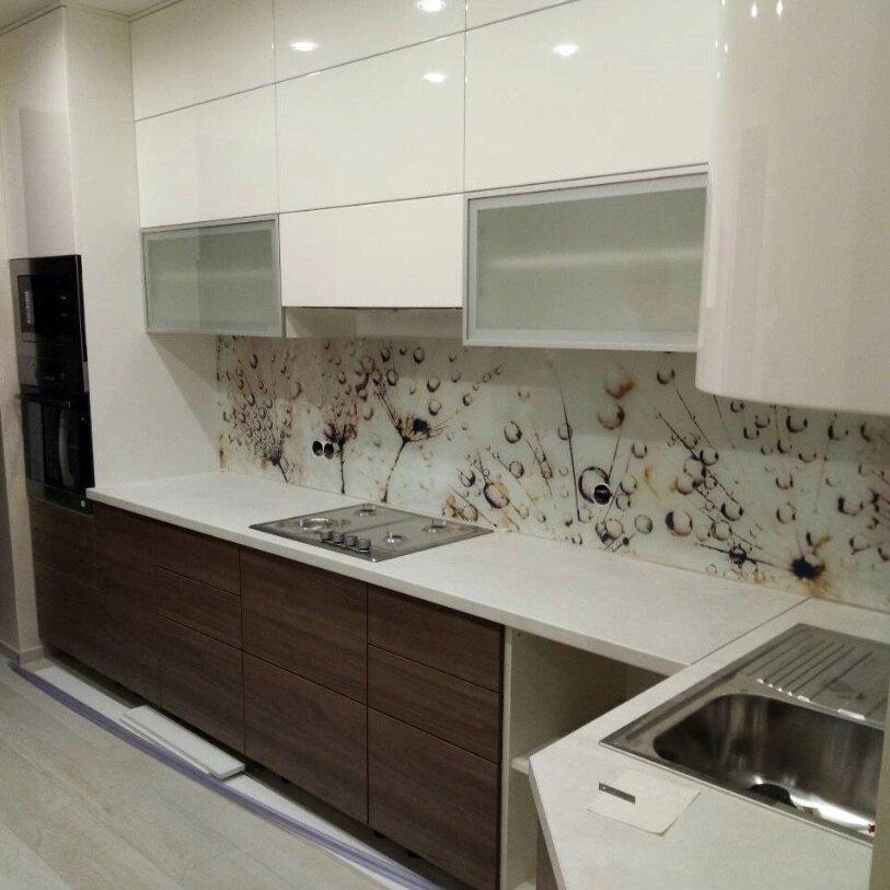 Скляне панно на кухню / Скинали Кульбаби білі, фото 1