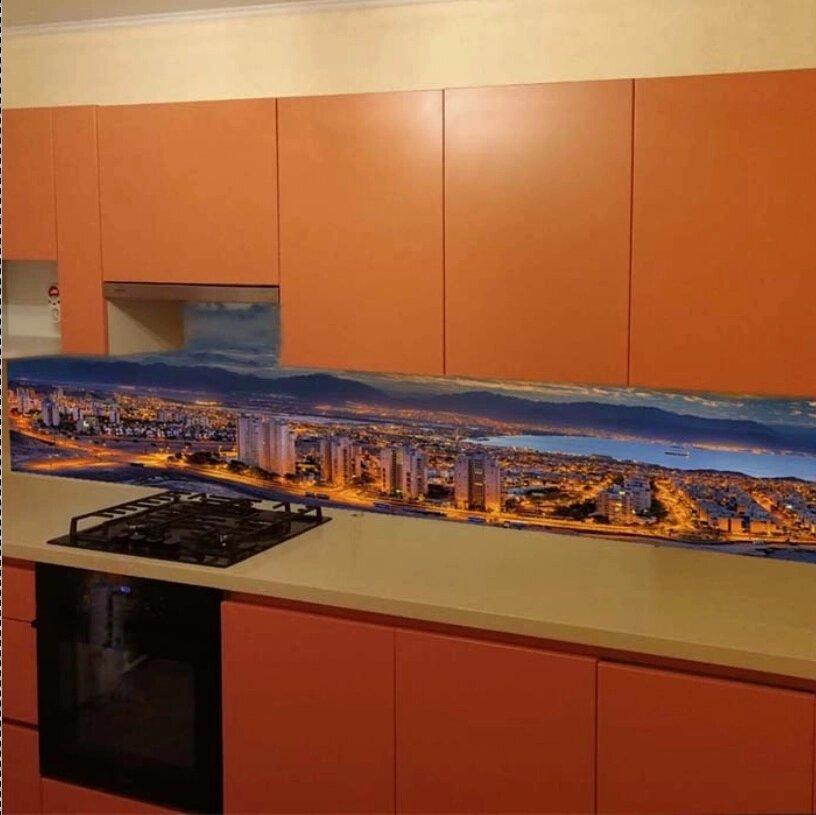 Кухонна панель із удароміцного скла / Панно Місто, фото 1