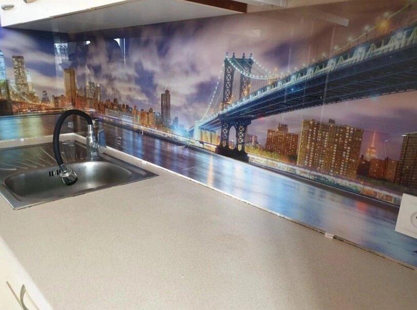 Панно на кухню / Скинали зі скла Нічний міст, фото 1