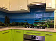 Панно на кухню / Декоративное стекло Гори на березі моря, фото 2