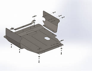 Захист радіатора піддона картера та КПП автомобіля Jeep Compass 2011-2017