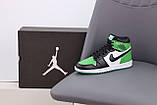 Чоловічі / жіночі кросівки Nike Air Jordan 1 Mid Green Black White, шкіряні кросівки найк аір джордан 1 ретро мід аїр, фото 2
