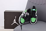 Чоловічі / жіночі кросівки Nike Air Jordan 1 Mid Green Black White, шкіряні кросівки найк аір джордан 1 ретро мід аїр, фото 5