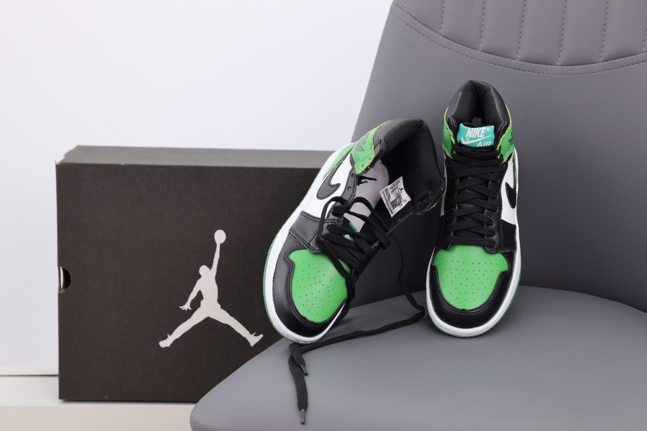 Nike Air Jordan 1 Mid Green Black White