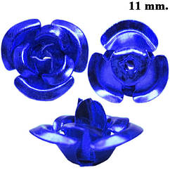 Набір 20 штук Паєтки 11 мм Троянди Об'ємні Синій Колір для Рукоділля, Фурнітура Біжутерія