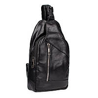 Мужская кожаная сумка через плечо кросс-боди сумка-слинг LT 5667 черный (fb)