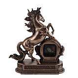 Елітні настільні годинники Veronese "кінь Здибився" 28*32 см (бронзове покриття), фото 3