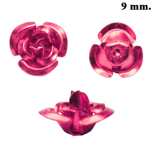 Набір 20 штук Паєтки 9 мм Троянди 3D Малинового Кольору, Декор для Шиття, Фурнітура для Біжутерії
