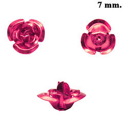 Набір 20 штук Паєтки 7 мм Троянди 3D Маленькі Малинові, Декор для Шиття, Фурнітура на Біжутерію