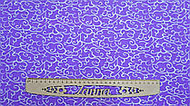 Тканина мікровельвет бавовняний колір світло-фіолетовий принт "Візерунки"
