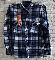 Рубашка теплая мужская на пуговицах фланель 46-56