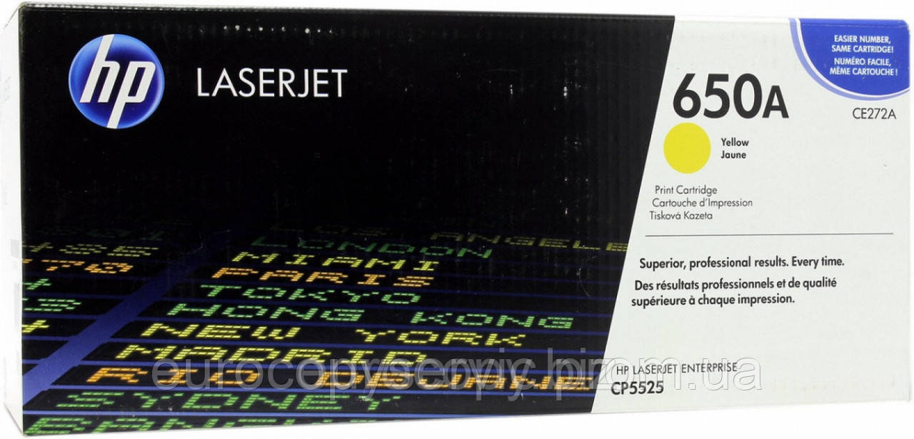 Тонер-картридж HP Color LaserJet CP5525 / CP5225 ресурс ~ 15000 стр @ 5% (A4) Yellow (CE272A) Original