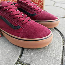 Мужские кеды VANS BORDO бордовые красные замшевые деми демисезон Чоловічі кеди бордові червоні, фото 4