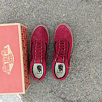 VANS Old Skool BORDO / Black Кеды Ванс унисекс бордовые красные с черной полосой замшевые демисезон EUR 42 - (27 cm)