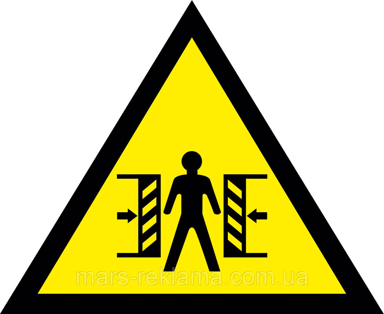 W 23 Увага. Небезпека затискання. Попереджувальні знаки