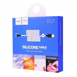 Кабель Hoco X21 Plus Silicone Micro USB Cable (1m) white