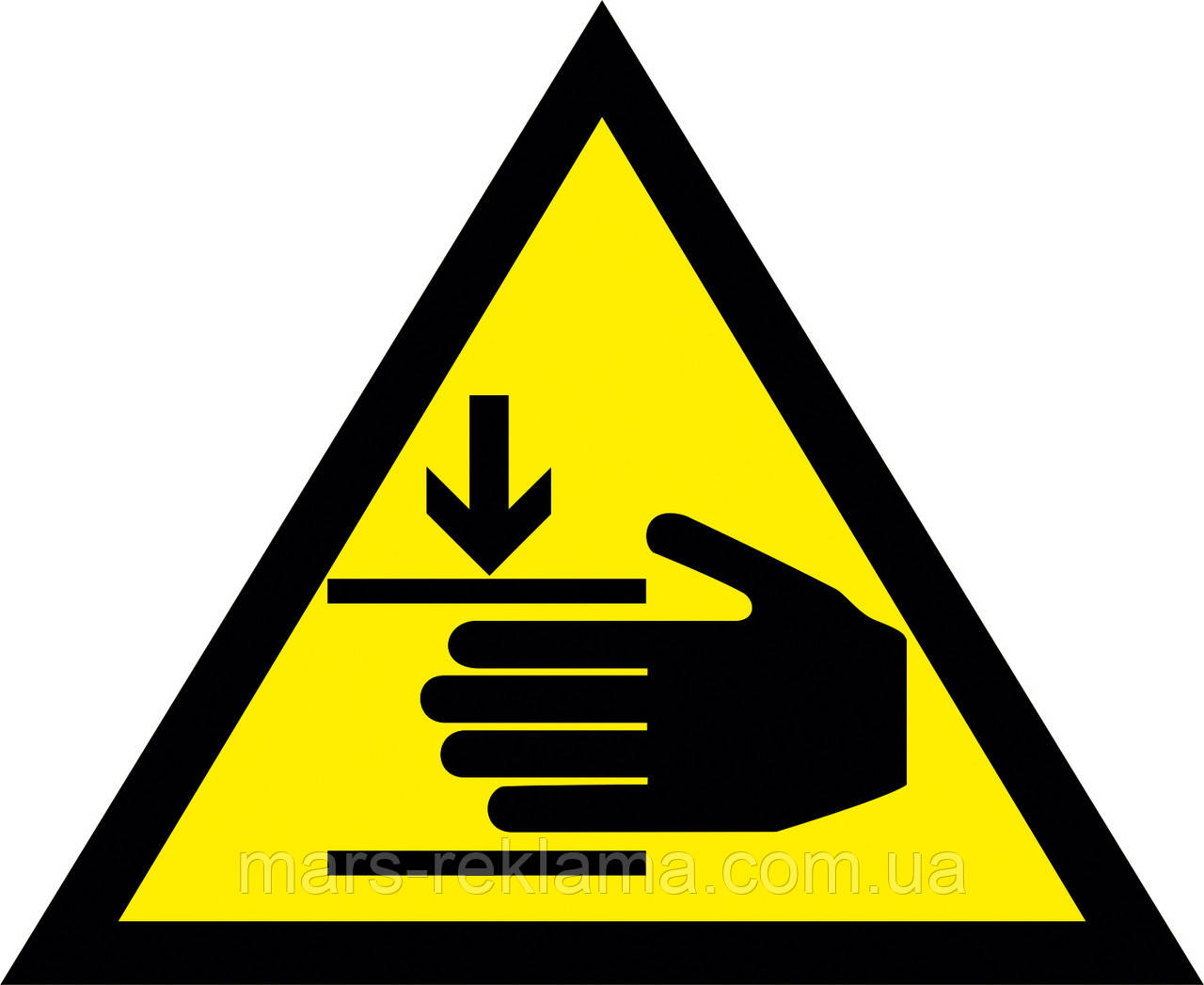 W 27 Обережно. Можливе травмування рук. Попереджувальні знаки