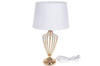 Декоративна настільна лампа 47 см з металевою основою та тканинним абажуром.