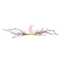 Декоративная пасхальная настольная композиция "Ветвь пасхальная розовая" длина 28 см