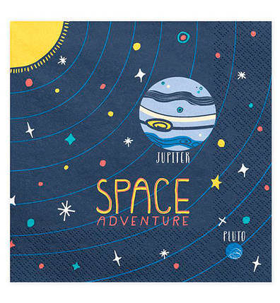 Серветки паперові "Space", 20 шт., розмір - 33х33 см, фото 1