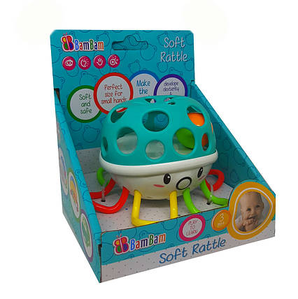 Брязкальце з силіконовою вставкою Осміног, Bam Bam, 428974, фото 1