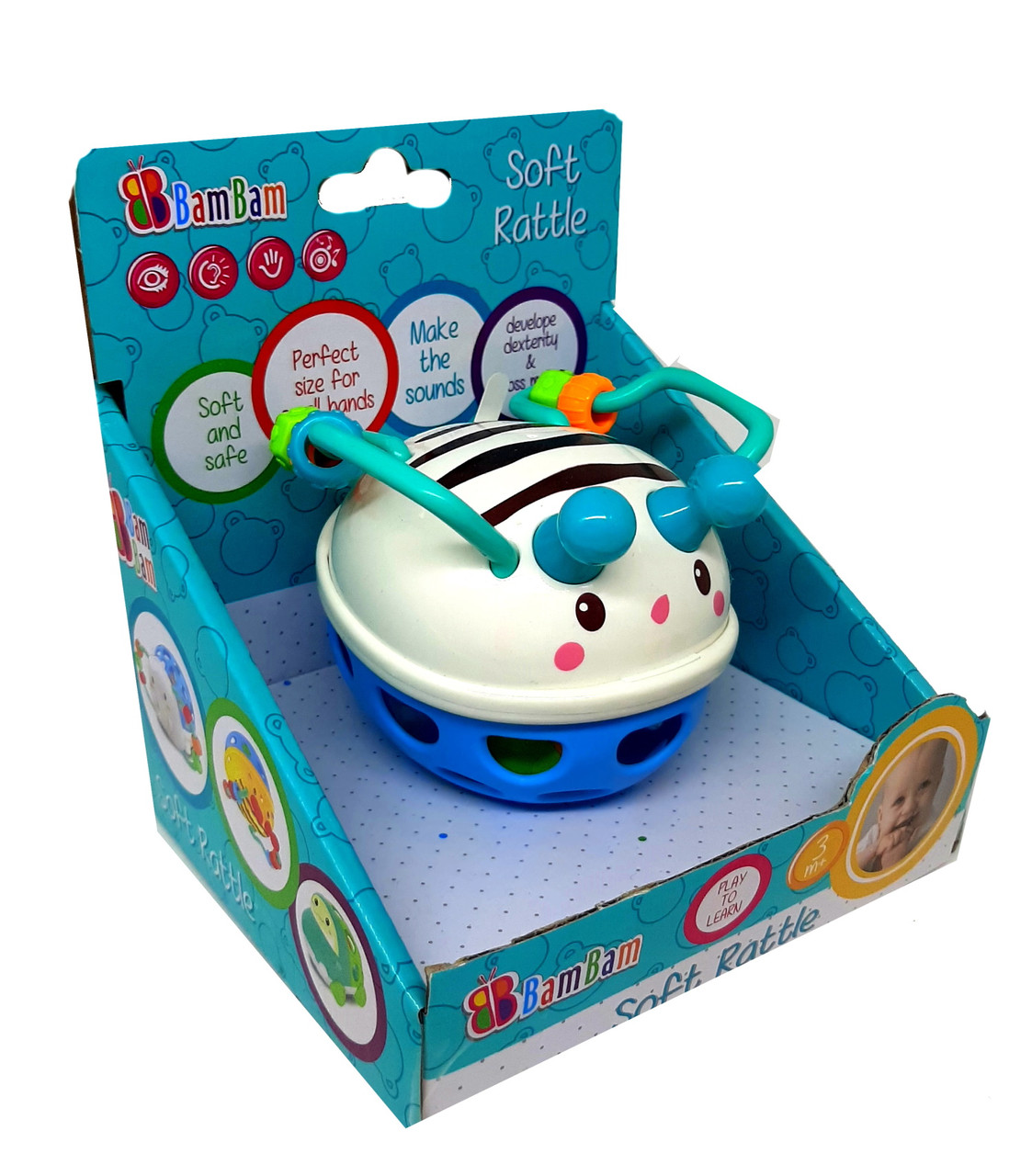 Брязкальце з силіконовою вставкою Робачок, Bam Bam, 428977