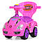 Дитяча машинка каталка-толокар Bambi 2 в 1 M 4205-8 батьківська ручка музика рожевий, фото 8