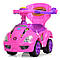 Дитяча машинка каталка-толокар Bambi 2 в 1 M 4205-8 батьківська ручка музика рожевий, фото 9