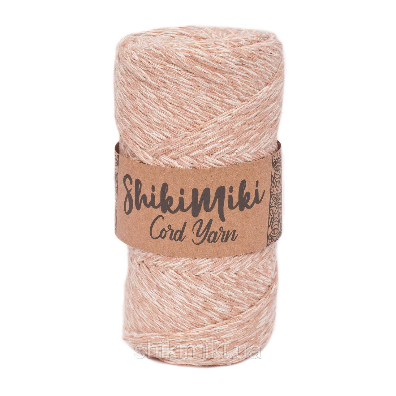 Еко шнур Shikimiki Cord Yarn 4 mm, колір Бежевий меланж